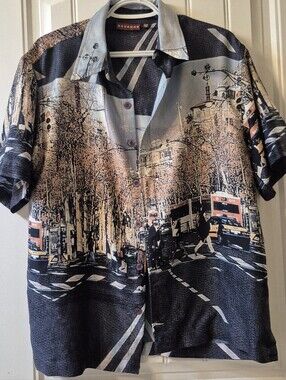 Mens Vintage Nevada Button Down Shirt Size Medium